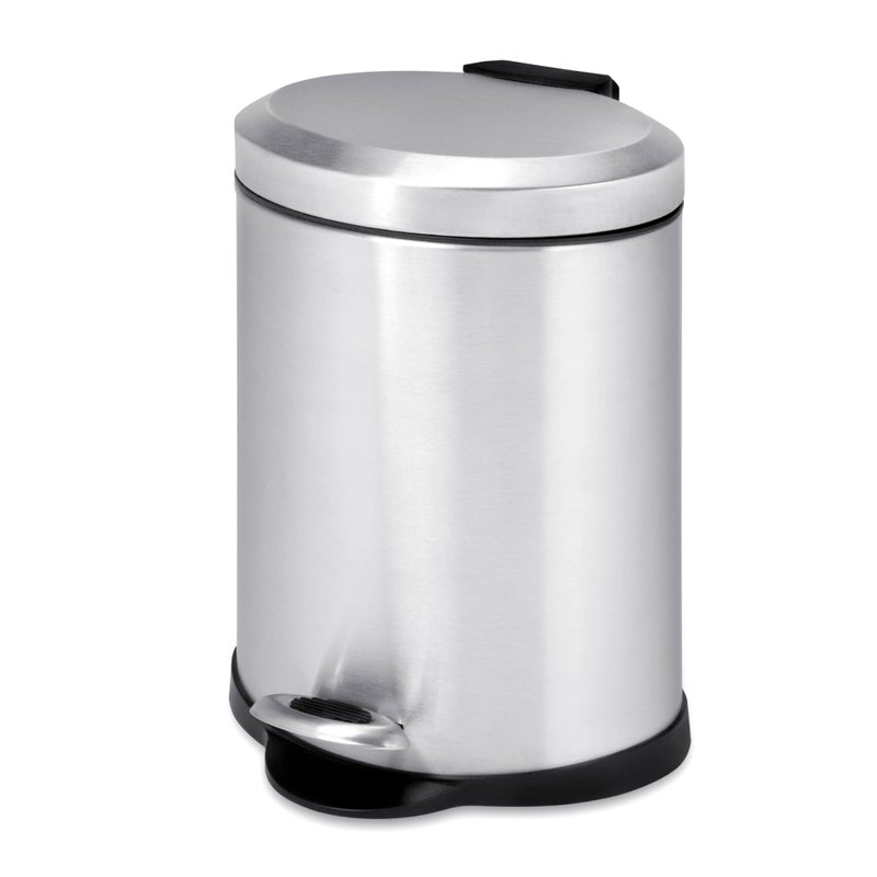 Honey Can Do Honey-Can-Do TRS-01448 Oval Stainless Steel Step Can, 5-Liter,grey , Silver - Image 1